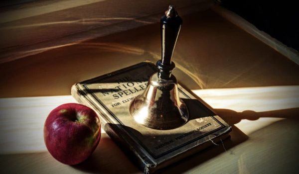 apple, bell, and book to honor teachers at Arsenic & Old Lace in Eureka Springs, AR