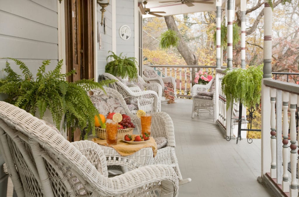 Discover this gorgeous porch, waiting for you at the best place to stay in Eureka Springs