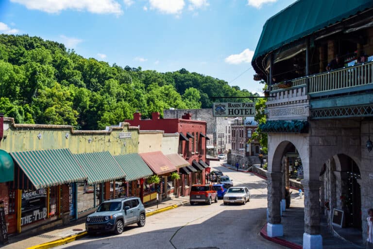 Downtown Eureka Springs AR, photo of the view of downtown area